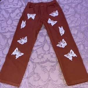 Cute Butterfly Jeans ~Brown